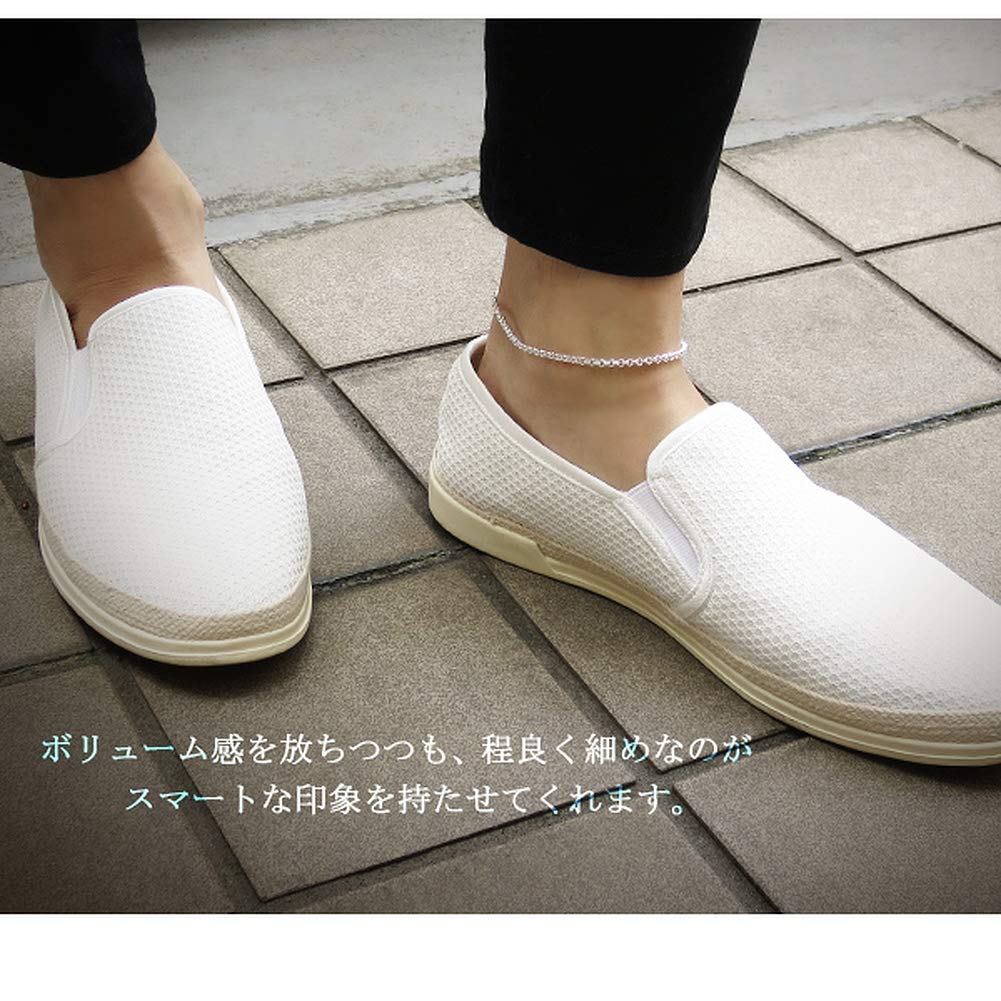 Shinjuku Gin No Kura Silver 925 Roll Chain Anklet, 26cm, Men's Silver, Ankle, Foot, Summer, Beach, Simple Chain