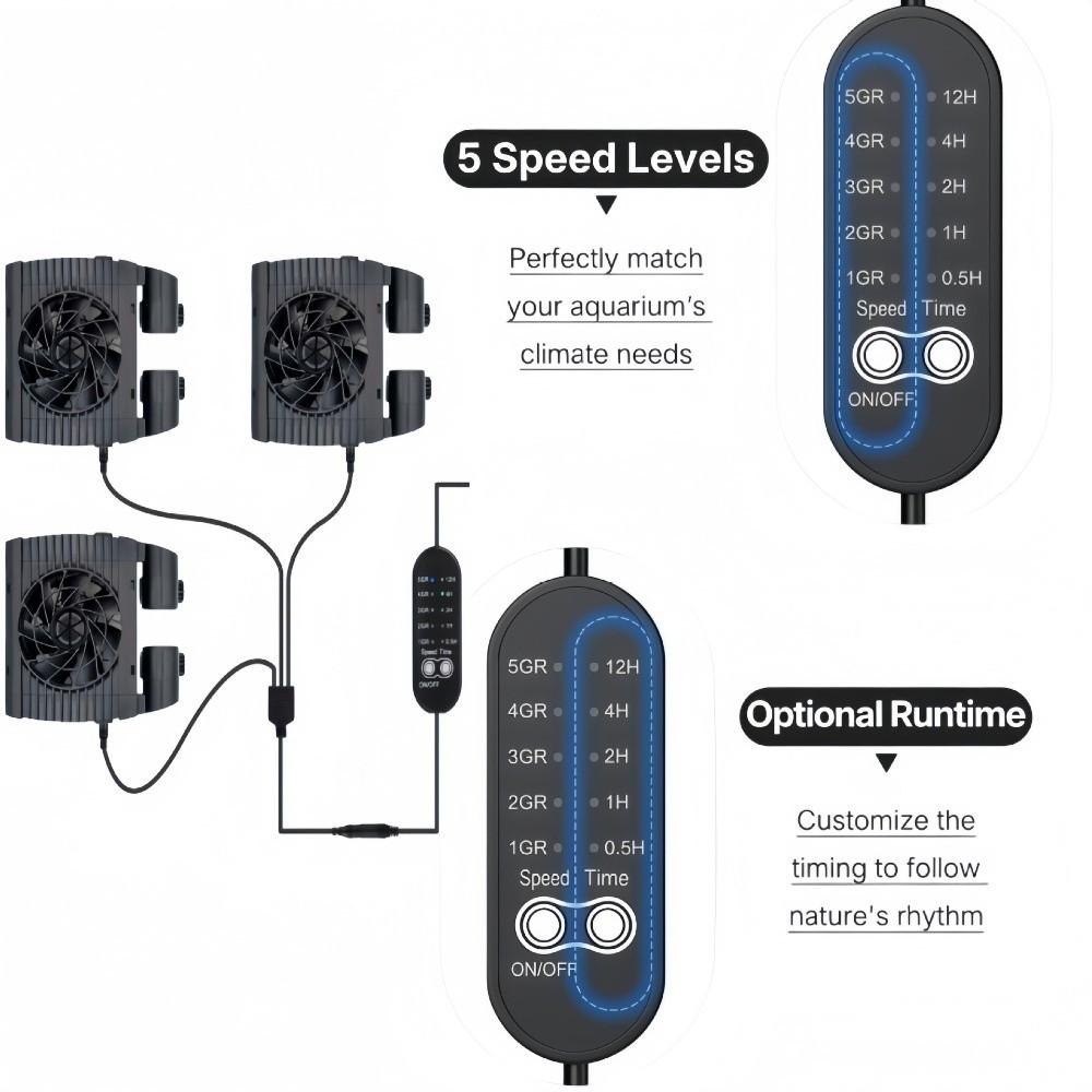 Adjustable Wind Speed Fish Tank Cooler Mute Operation Aquarium Chiller Fan Aquarium Farming