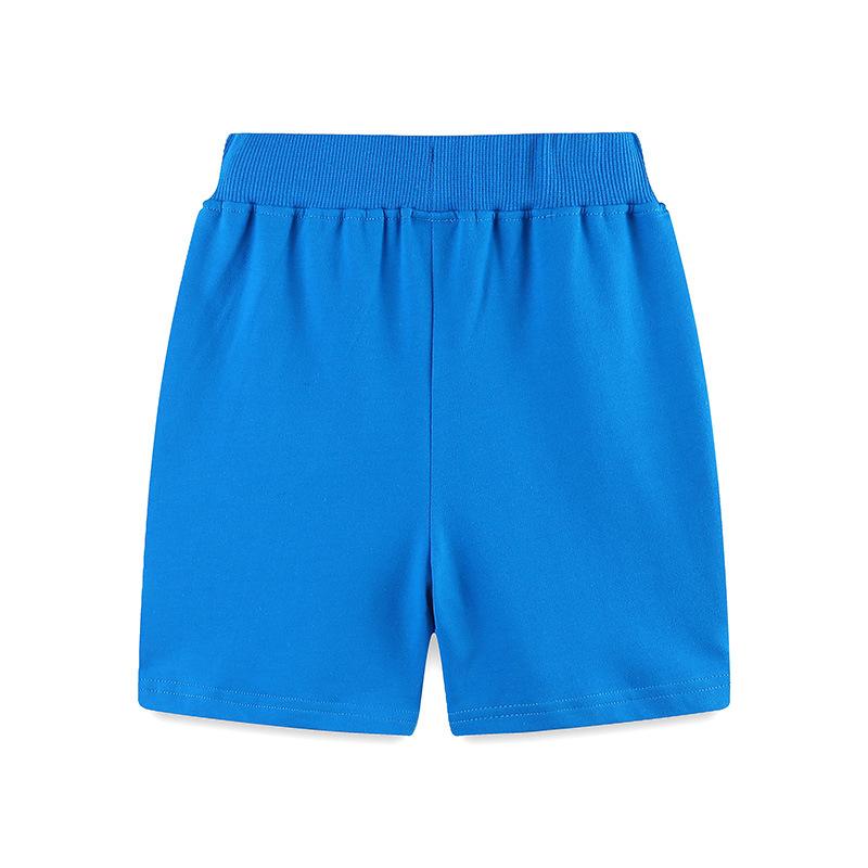 Boys' Shorts with Cartoon Dinosaur Embroidered Patches Summer New Arrival Mid-Length Shorts for Younger Children