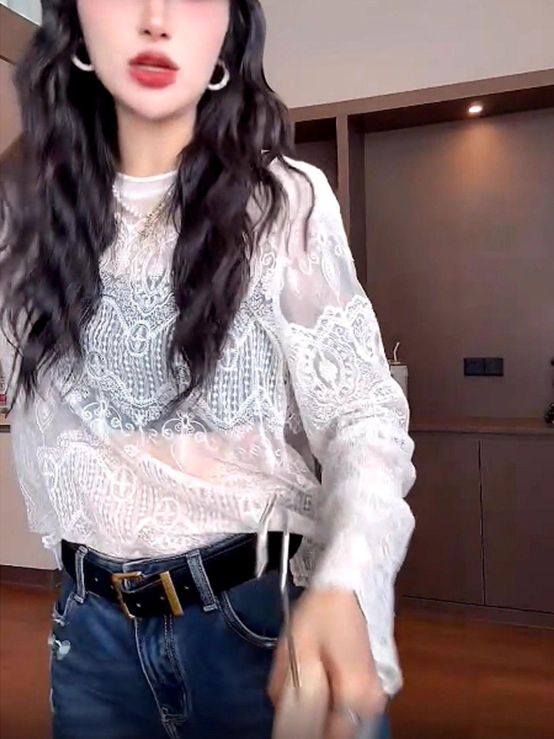 

2026 Бестселлер Корейский Стиль Косами Кружевная Рубашка - Осень/Зима Новый Цвет Чувство Дизайна Extra Large бежевый