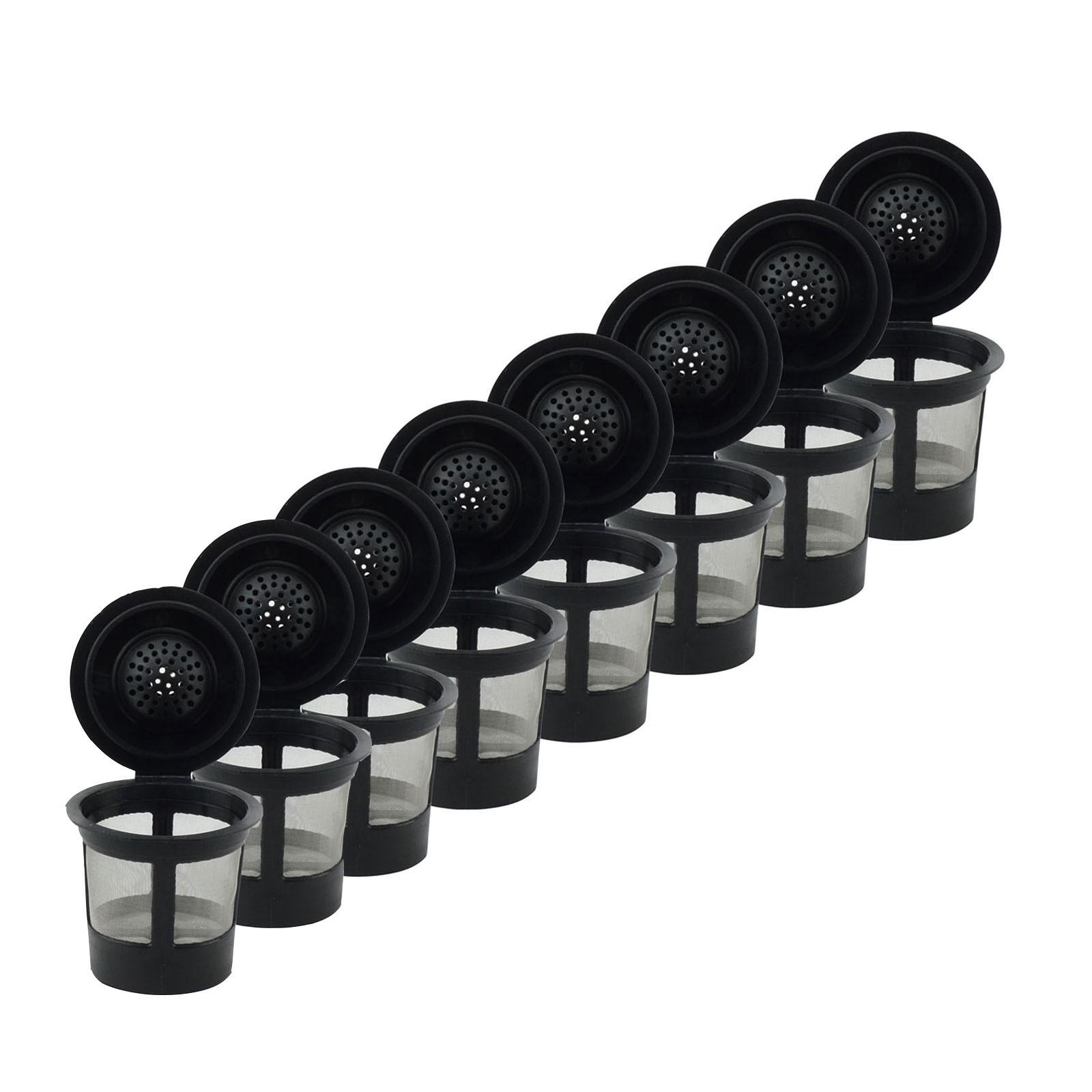 

8 упаковок многоразовых фильтров для кофе Многоразовые капсулы для кофе из нержавеющей сетки One Size чёрный