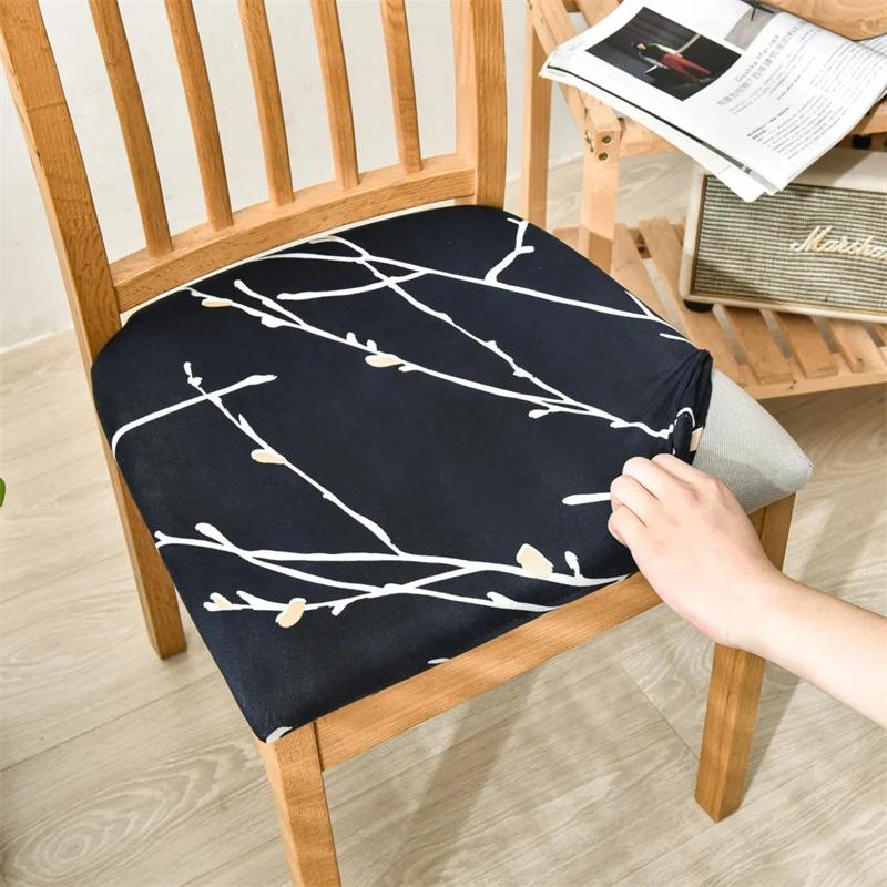 Stretch Chair Covers Dining Room Chairs Slipcover Seat Covers Removable Elastic Printed Chairs Protector for Living Room