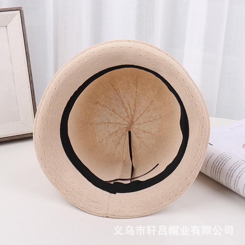 Hat sunscreen hat summer women's versatile sun hat dome basin hat new foreign leather buckle foldable bucket hat