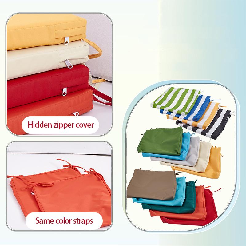 Outdoor Waterproof Cushion Cover, Garden Courtyard Sofa Rattan Chair Seat Pad Replacement, Anti-slip Lace-up Bench Cushion Cover