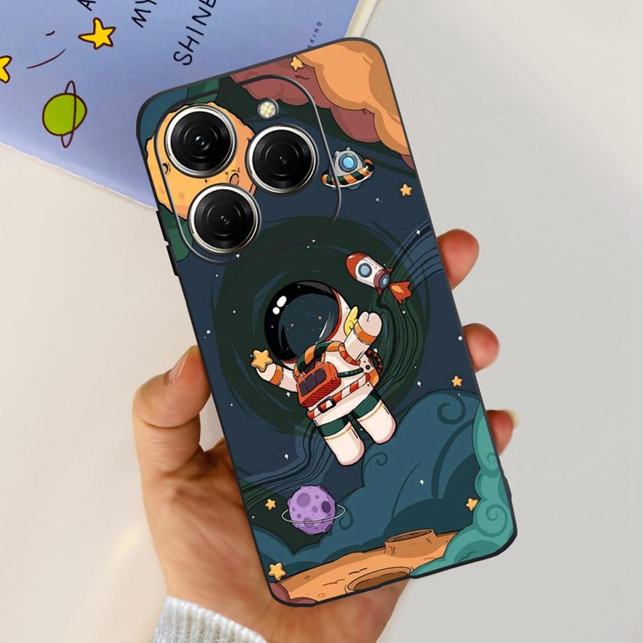 For Tecno Spark 20 Pro Case Liquid Silione Soft TPU Matte Cover Phone Mask On Spark20 20Pro 4G Luxury Pattern Cat Flower Cartoon