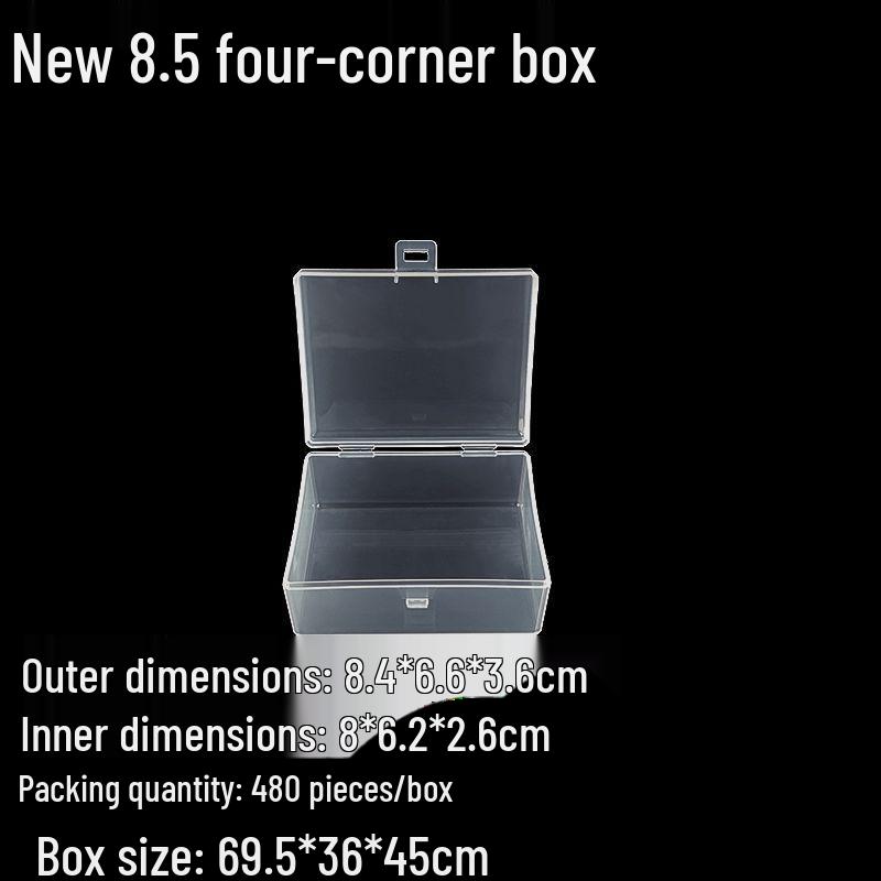 Square Transparent PP Plastic Storage Box for Electronics and Earbuds