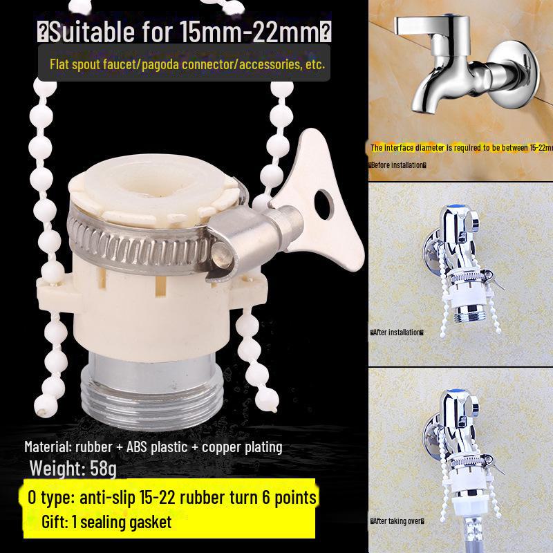 Washing Machine Faucet Adapter: 4 To 6 Points Connector for Inlet Pipe and Car Wash Basin