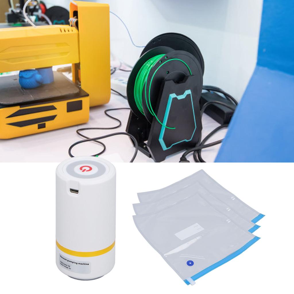 3D Printing Filament Vacuum Kit 5V 3W Automatic Pump 2 Sizes Sealing Dust Storage Bags for 0.5kg 0.7