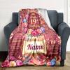 Floral 19Th Birthday Celebration Personalized Name Blankets Soft And Comfortable Against The Skin Naps And The Office A Wonderful Gift For Friends