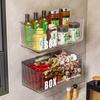 Clear Cabinet Door Organizer Large Capacity Spice Bottle Storage Box  Kitchen Use