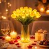 Tulpen-Nachtlicht-Strauß, Leuchtende Künstliche Blumen mit Blütenblättern, Handgehaltene LED-Lampe für Wohnzimmer-Schlafzimmer-Dekoration, Valentinstagsgeschenk für Frauen Sie