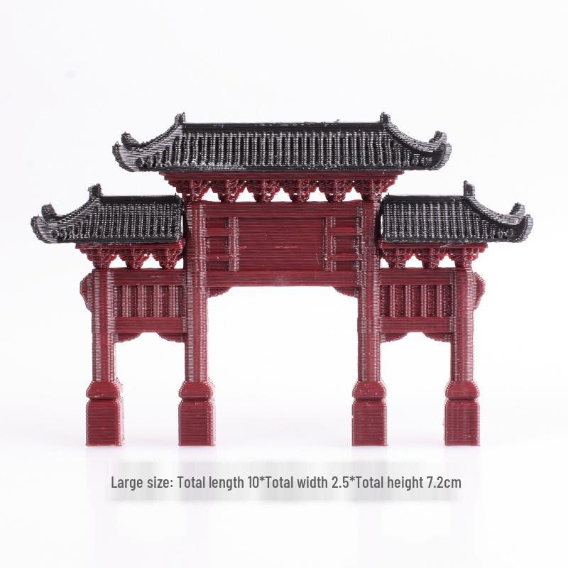 Ancient Chinese Paifang Rockery Bonsai Micro Landscape Ornaments