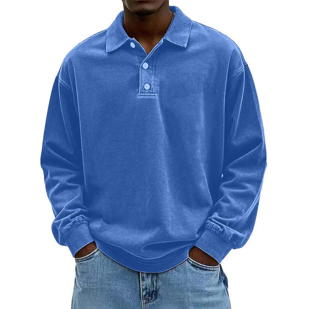 Herr  Affär  Fritid  Mångsidig  Långärmad  Nedvikt krage  Pullover  Skjorta
