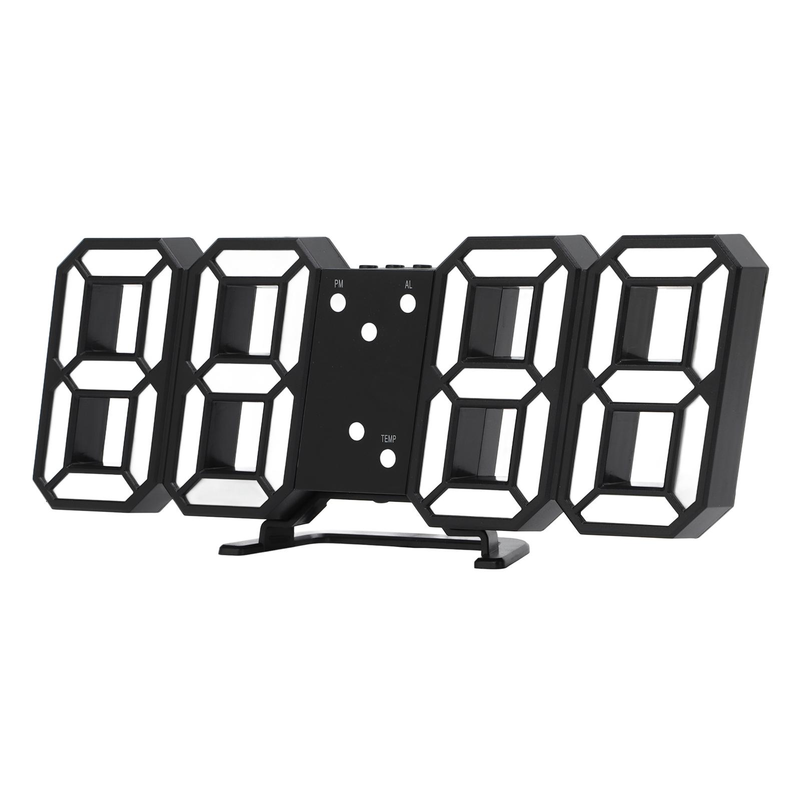 

3D Электронные часы LED Большой экран Интеллектуальное голосовое управление Три режима отображения Стерео Цифровые Светящиеся Настенные Будильник