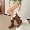 Retro British Martin Boots Women's 2025 Summer New Thick Heel Belt Buckle Short Boots Heightening Martin Boots Locomotive Boots