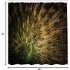 majestic male peacock shower curtain, dark hued feather art, modern print, fabric bathroom decor