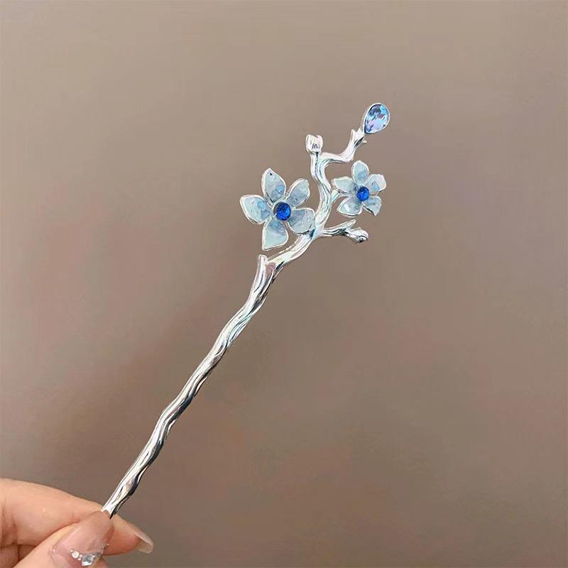 1ks Klasická čínská vlasová ozdoba Motýl Květina Ručně vyráběná Vlasová jehlice Vhodná pro denní sváteční nošení Elegantní dámská vlasová sponka