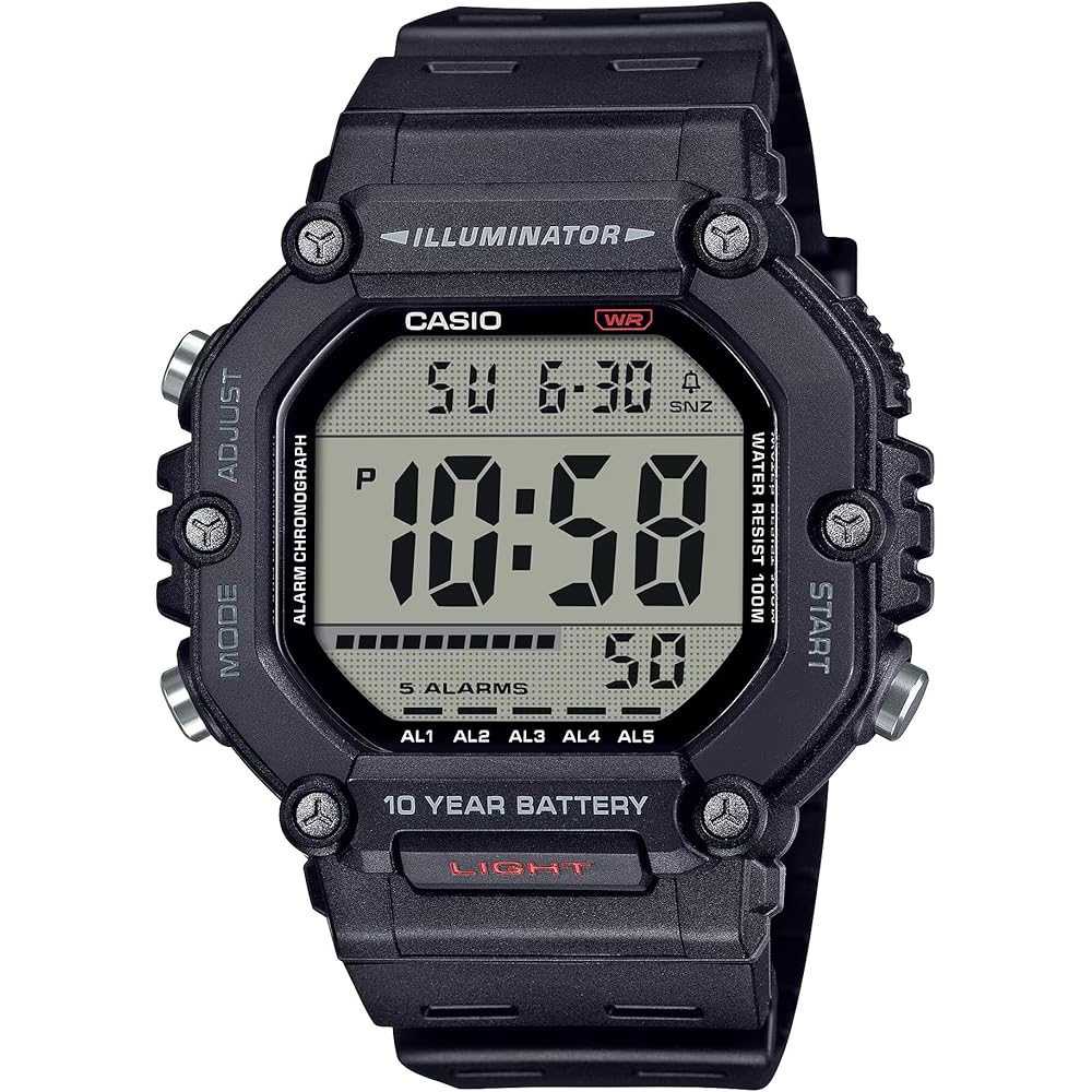 

Casio AE-1600H Series Black Digital Watch with 10-Year Battery and LED Illuminator