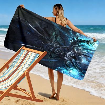 Death Knight 2D Flat Print Beach Towel, Large Soft Quick Dry Towel for Beach Camping Swimming.MSTJ0918110