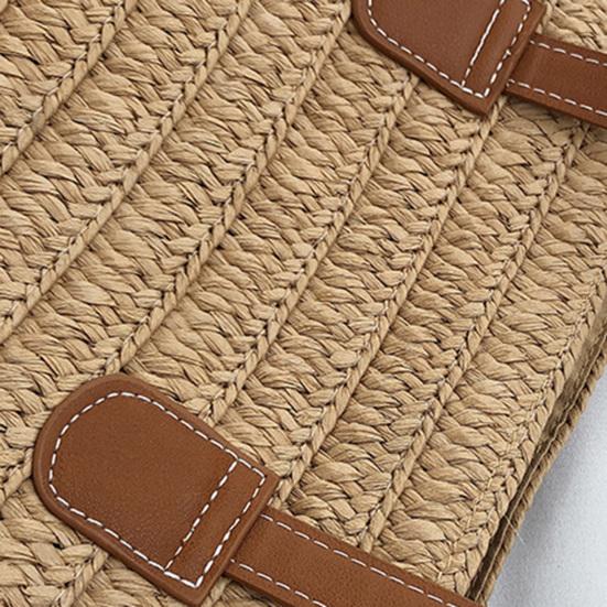 Women Straw Tote Bag Large Capacity Beach Bag Portable Basket Handbag Shoulder