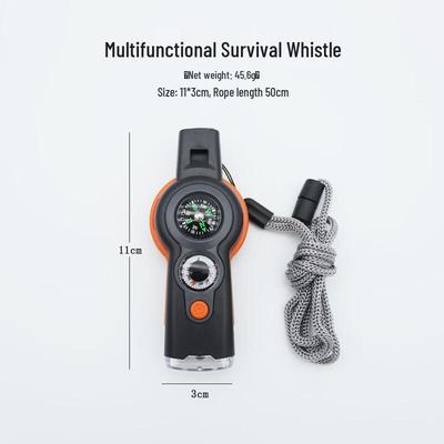 OIMG 7-in-1 Survival Whistle with Thermometer & Reflector