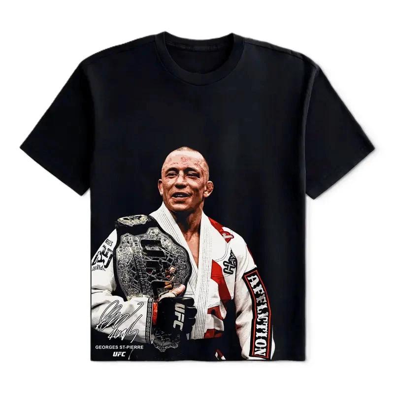 Футболка UFC MMA с изображением Жоржа Сен-Пьера, Спортивная футболка UFC Чемпионы, Графическая футболка XXL
