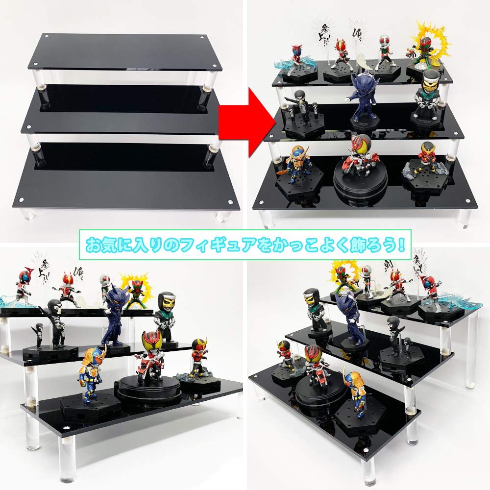 ING STYLE Große Figuren können auch stufenförmig ausgestellt werden! Bühne, 3-stufig, (schwarz)