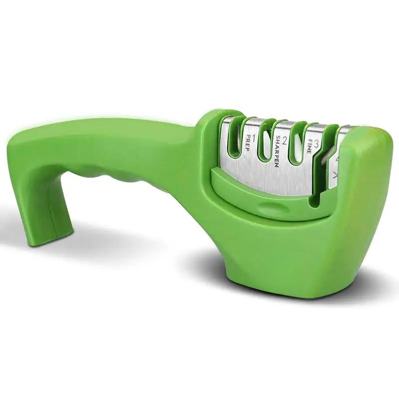 Knife Sharpener 4 in 1 Diamond Coated&Fine Rod Knife Shears and Scissors Sharpening stone System Stainless Steel Blades KTJ