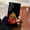 Flame Pattern Black Soft Phone Cover Case for Samsung Galaxy S25 Edge S23 Ultra S21 FE S24 Plus S20