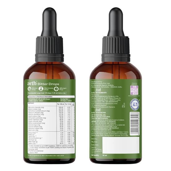 Arth by Emcure Bitter Drops Daily Digestive Support 50ml | 14 Herbal Bitters | Alcohol-Based Extract | Supports digestion | Helps with Bloating