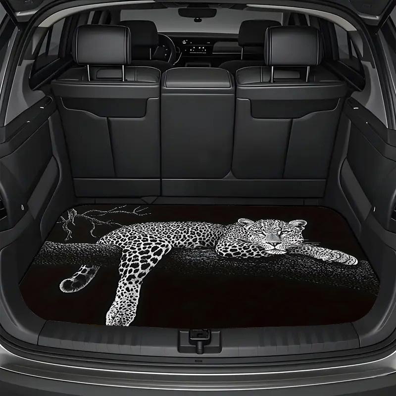 1Pcs Leopard Print Car Trunk Mat with Anti Slip Cargo Liner Waterproof Rear Storage Protector Floor Mat for SUV Sedan Vehicle In