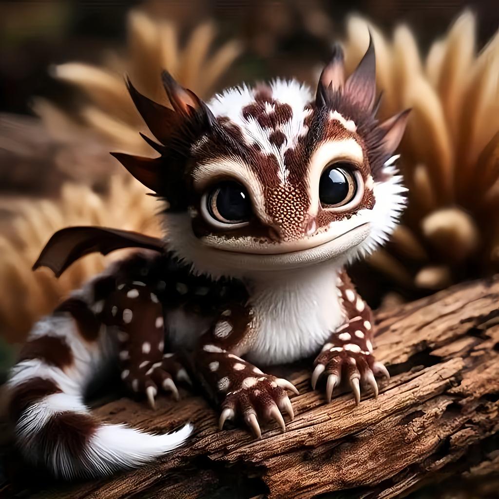 1pc Frameless DIY Adult 5D Diamond Painting Kit, "Soft and Cute Little Dragon" Pattern 5D Diamond Art, Full Artificial Diamond Art Painting, for Begin