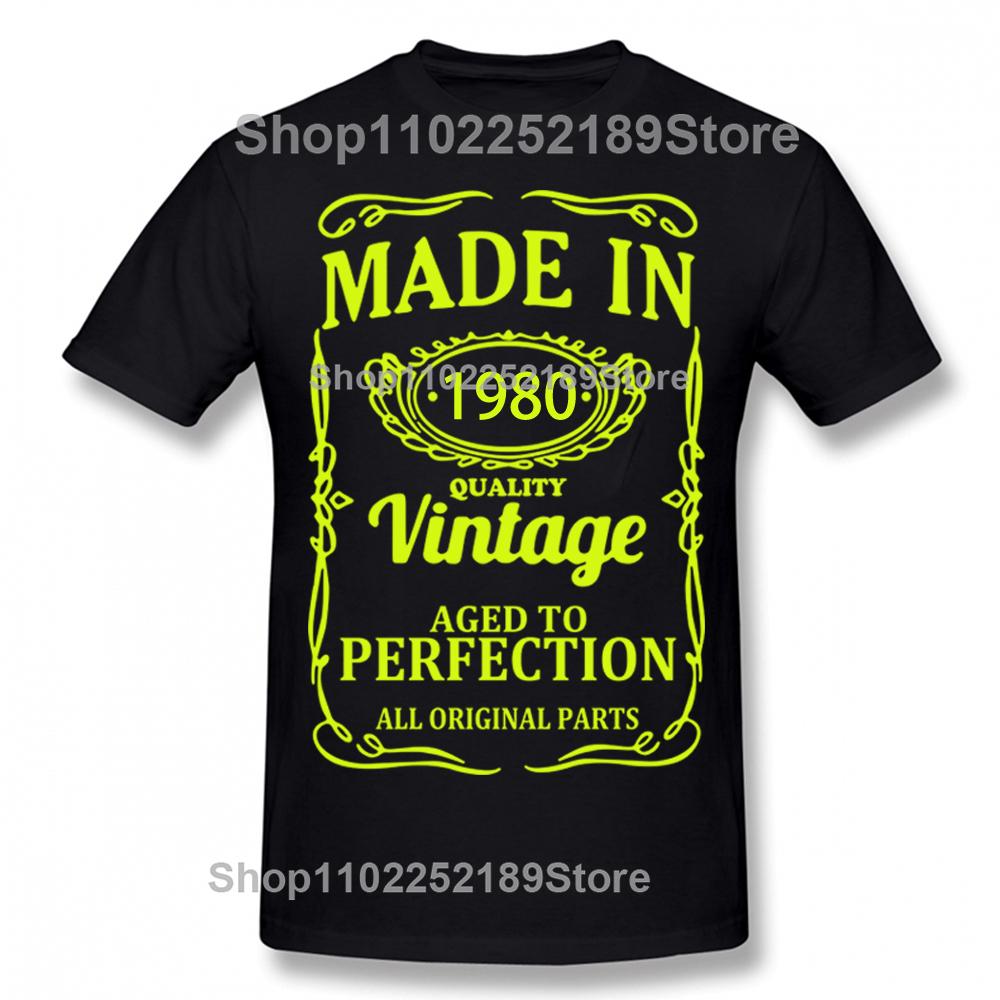 Novelty Awesome Made In 1980 Vintage T Shirts Graphic Streetwear Short Sleeve Birthday Gifts Father Dad T-shirt Mens Clothing