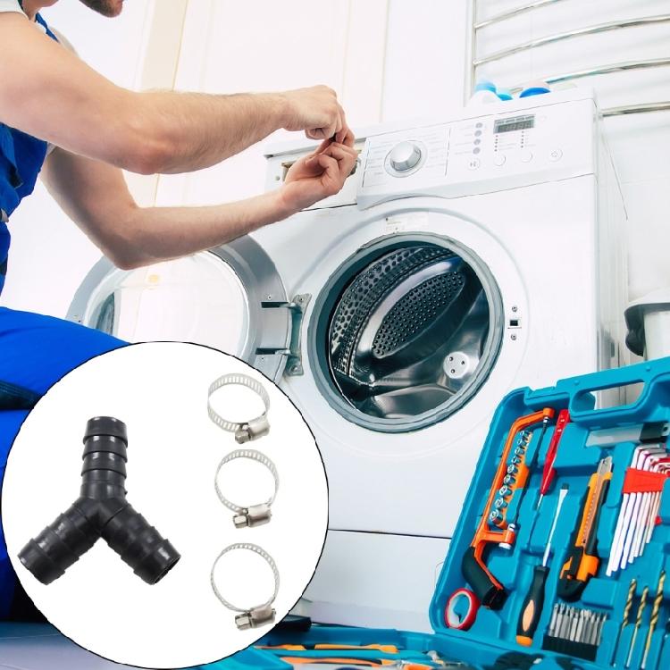 Läckagesäker Y-gren Plastavloppsrördel 20 mm Universell Tvättmaskinsslangadapter Korrosionsskyddande