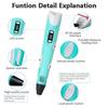 3D Printing Pen New 3D Pen with PLA Filament for Children Kids Creative DIY Pens Child's Birthday Gift Christmas