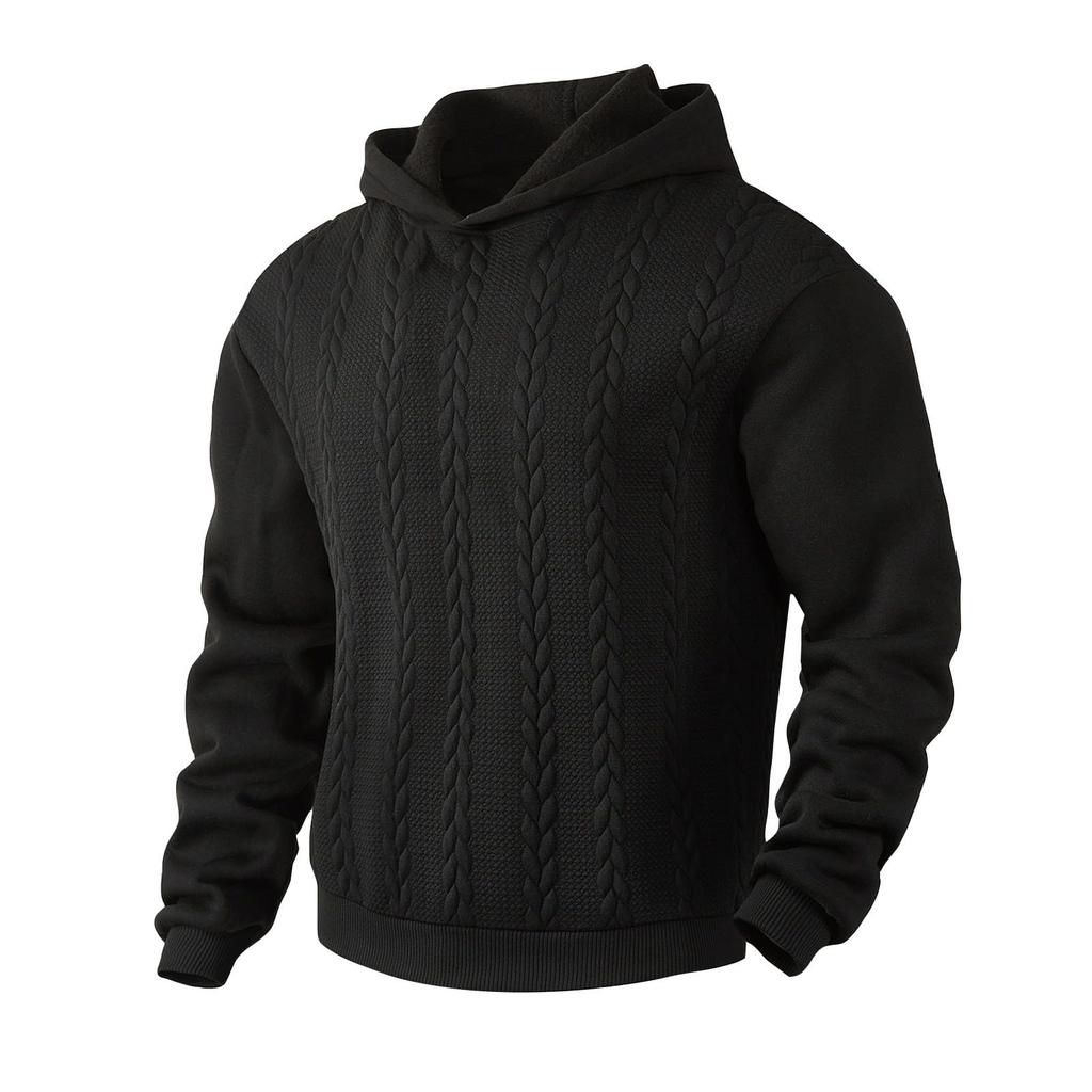Men's Solid-color Loose Sweater Knitted Hoodie, Men's And Women's Stand-up Collar Thickened Hoodie