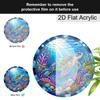2D Flat Acrylic Blue Sea Turtle Suncatcher Decorative Hanging Ornament, 7.87/11.81inches Summer Underwater World Coral Turtle Design Window Hanging