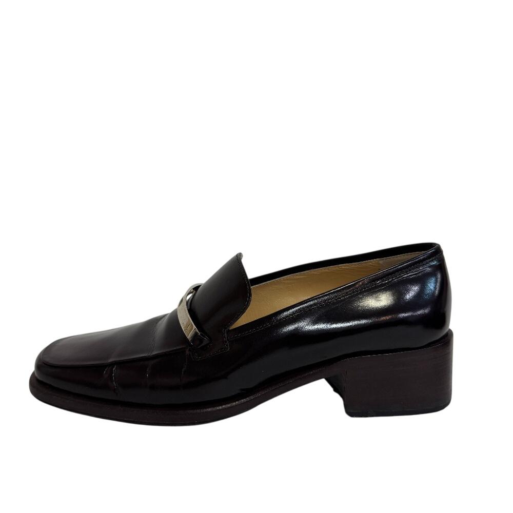 GUCCI With logo leather loafers Brown leather Women Used 14540₽