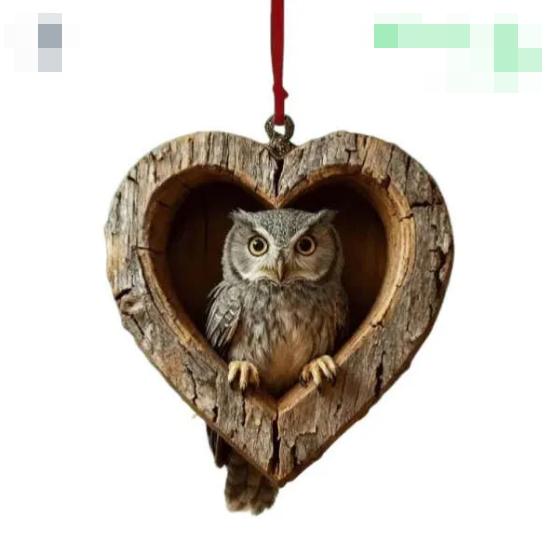 

2D New Acrylic Tree Hole Animal Pendant Christmas Tree Home Party Decoration One Size чорний