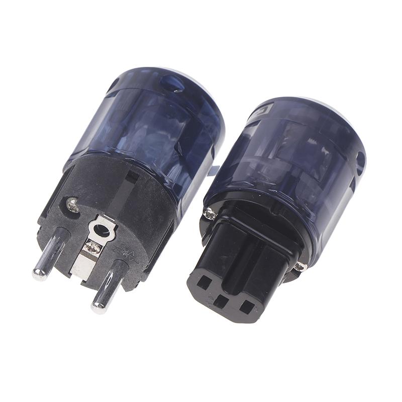 Hifi C-037 P-037E Schuko Europe Eu Power Plug Rhodium Plated Iec Audio Connector Female-Male Matihur Audio