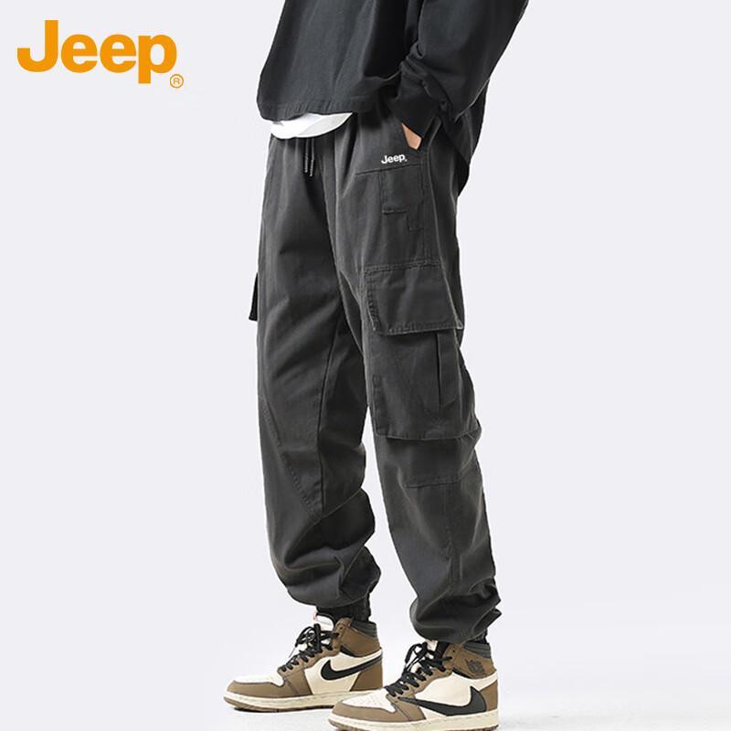 JEEP Men's Cotton American Style Cargo Jogger Pants