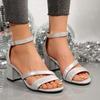 New word with bag heel sandals women's versatile fashion women's shoes suede thick heel high heels black sandals women's summer