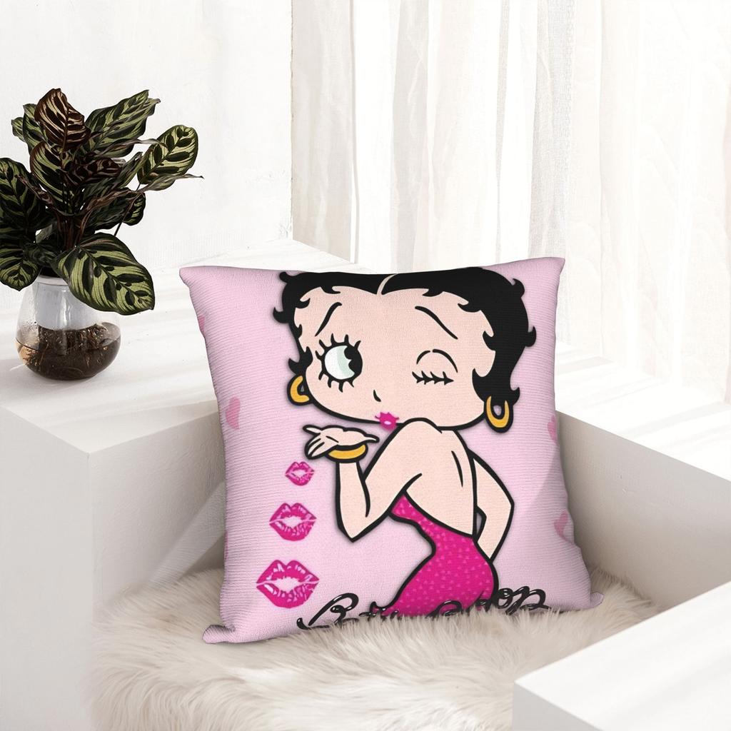 Anime B-Betty Boops Pillowcase Double-Sided Printing Polyester Cushion Cover Decor Pillow Case Cover Chair Square 18''