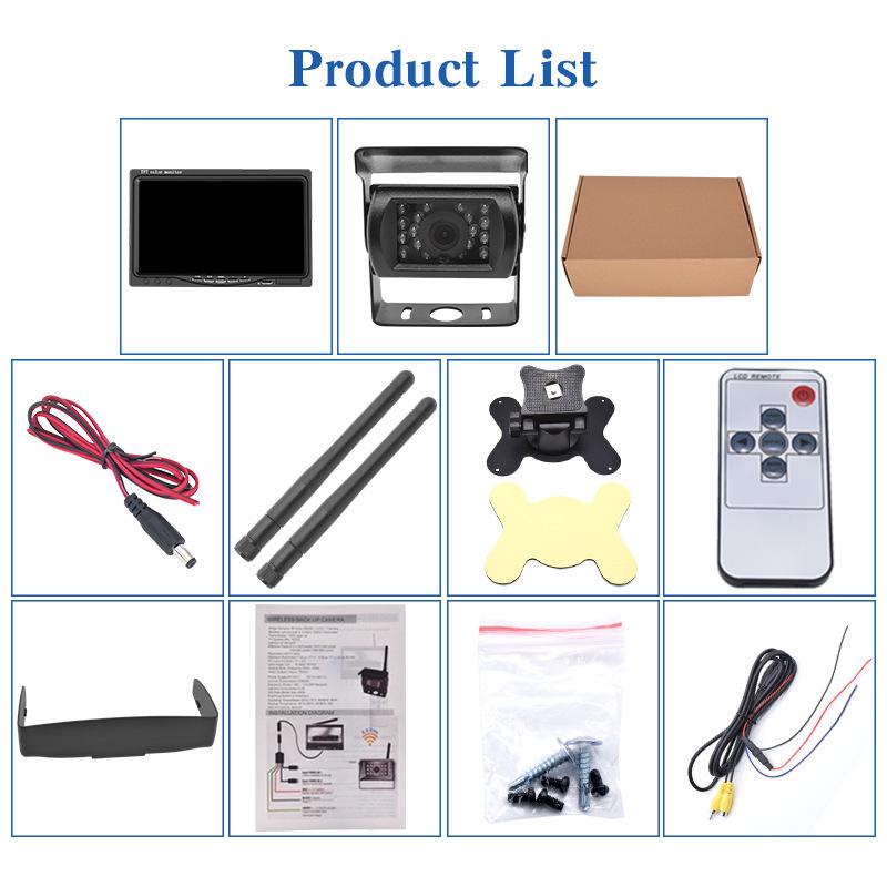 7-Inch Wireless Rearview Camera for Trucks, Buses, Trailers & Excavators