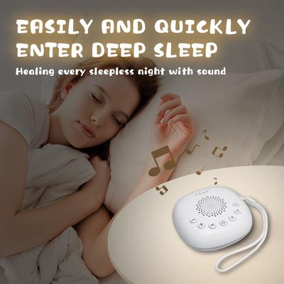 Bärbar Vitbrus Ljudmaskin Baby Sömnmaskin LED-ljus Lugnande Ljud Volym Justerbar Uppladdningsbart Batteri 800mAh