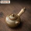 Ancient Pottery Candle Warmer Tea Stove Alcohol Lamp Cooking Insulation Base Side Handle Pot Boiling Water Kettle Kung Fu Teaset