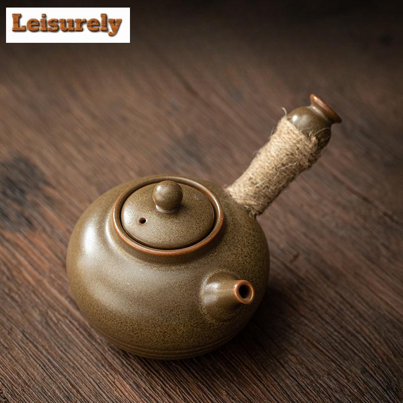 Ancient Pottery Candle Warmer Tea Stove Alcohol Lamp Cooking Insulation Base Side Handle Pot Boiling Water Kettle Kung Fu Teaset