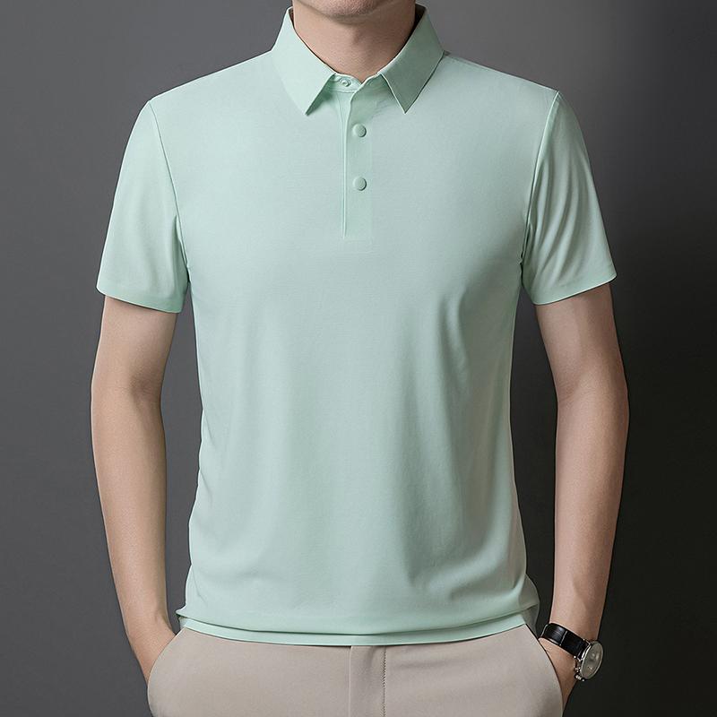 Short Sleeved Polo Shirt Men's Short Sleeved T-shirt Men's Solid Color Short Sleeved Pullover Sweatshirt Simple Polo Shirt Men's Short Sleeved T-shirt