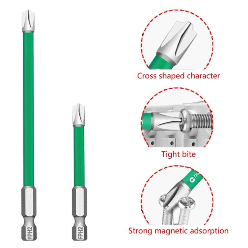 Professional Electrician Screwdriver Crossheads Bit With Strong Magnetic Tip Steel Extended Insulation Sleeve for Repair