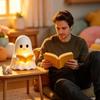 Cute Halloween Ghost Reading Night Light Decor, Warm LED Bedroom Table Lamp, Spooky Yet Adorable Holiday Gift